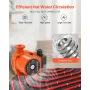 VEVOR LPS25-6S/130 Cast Iron Circulator Pump, 1/8 HP, 220-240V 55 LPM Hot Water Recirculating Circulation Pump, Threaded Connect