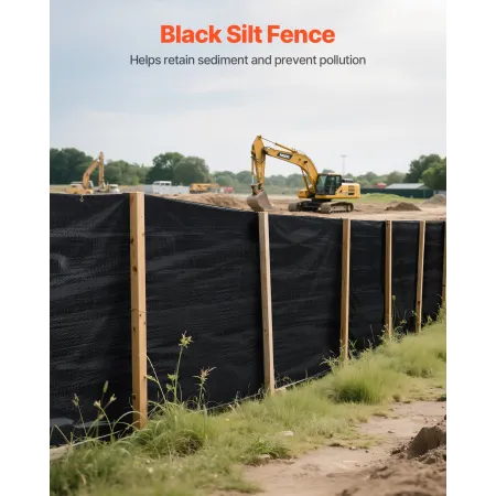 VEVOR Silt Hegn Stof Rulle, 0,91 x 152,4 m Erosion Control Hegn, Industrikvalitet Hård Polypropylen Stof til Sediment