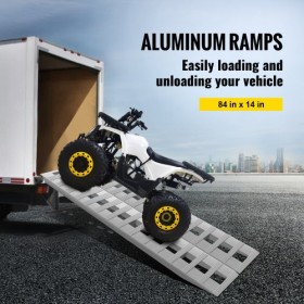 84"x14" Aluminum Loading Ramps 6000Lbs Car Trailer Truck Hook End 1 Pair