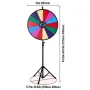61 cm Color Prize Wheel Tripod Floor Stand Color Prize Wheel 14 Slots Dry Ease Fortune Spinner Fortune Spinning Game