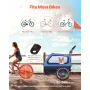 Dog Bike Trailer, Supports up to 40 kg, 2-in-1 Pet Stroller Cart Bicycle Carrier for Small & Large Dogs, Easy Folding Frame with