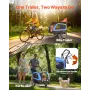 VEVOR Dog Bike Trailer, Supports up to 40 kg, 2-in-1 Pet Stroller Cart Bicycle Carrier for Small & Large Dogs, Easy Folding Fram