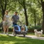 Dog Bike Trailer, Supports up to 40 kg, 2-in-1 Pet Stroller Cart Bicycle Carrier for Small & Large Dogs, Easy Folding Frame with