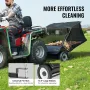 Tow Behind Lawn Sweeper, 111.7 cm Pull Behind Lawn Sweeper, 25 cu. ft Large Capacity Leaf & Grass Collector, Heavy Duty Garden S