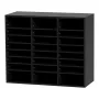 Wood Literature Organizer, 24 Compartments, File Sorter with Removable Shelves, Mailboxes Slot for Office Home Classroom Mailroo