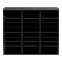 Wood Literature Organizer, 24 Compartments, File Sorter with Removable Shelves, Mailboxes Slot for Office Home Classroom Mailroo