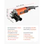 VEVOR Angle Grinder, 177.8mm Electric Grinder Power Tool, 8.2Amps 8500RPM High-Speed Corded Angle Grinders with Adjustable Dust 