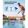 VEVOR Swimming Pool Cleaning Kit, Includes 2 Detachable Brush Heads (508 mm / 139.7 mm) and 2 Pool Skimmer Nets, 4-in-1 Inground