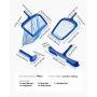 Swimming Pool Cleaning Kit, Includes 2 Detachable Brush Heads (508 mm / 139.7 mm) and 2 Pool Skimmer Nets, 4-in-1 Inground/Above