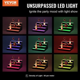 LED Lighted Liquor Bottle Display Bar Shelf RF & App Control 16" 4-Step