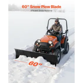 Snow Plow Kit, 1524 mm Universal Snow Plow Attachment, Height & Left-Right Adjustable, Quick To Detach, Steel ATV Scrape Blade, 
