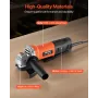 VEVOR Angle Grinder, 114.3mm Electric Grinder Power Tool, 4.5Amps 12000RPM High-Speed Corded Angle Grinders with Adjustable Dust