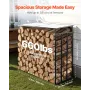 VEVOR Firewood Rack with Sloped Roof, 1.85m Outdoor Firewood Holder, 1/4 Cord Log Storage Shed, 299kg Max Weight Capacity, Powde