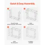 Firewood Rack with Sloped Roof, 1.85m Outdoor Firewood Holder, 1/4 Cord Log Storage Shed, 299kg Max Weight Capacity, Powder-Coat