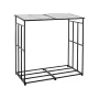 Firewood Rack with Sloped Roof, 1.85m Outdoor Firewood Holder, 1/4 Cord Log Storage Shed, 299kg Max Weight Capacity, Powder-Coat