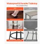 Outdoor Round Bar Table, 60 cm Counter Bar Height Bistro Table, Patio Dining Tables with Easy-to-Clean Top & Sturdy Metal Frame,
