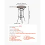 VEVOR Outdoor Round Bar Table, 60 cm Counter Bar Height Bistro Table, Patio Dining Tables with Easy-to-Clean Top & Sturdy Metal 
