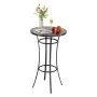 Outdoor Round Bar Table, 60 cm Counter Bar Height Bistro Table, Patio Dining Tables with Easy-to-Clean Top & Sturdy Metal Frame,