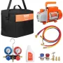 1/4 hk 4 CFM AC Vacuum Pump and Gauge Set, Single Stage Rotary
