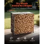 Firewood Rack with Sloped Roof, 143cm Outdoor Firewood Holder, 1/4 Cord Log Storage Shed, 299kg Max Weight Capacity, Powder-Coat