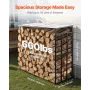 VEVOR Firewood Rack with Sloped Roof, 143cm Outdoor Firewood Holder, 1/4 Cord Log Storage Shed, 299kg Max Weight Capacity, Powde