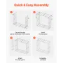 Firewood Rack with Sloped Roof, 143cm Outdoor Firewood Holder, 1/4 Cord Log Storage Shed, 299kg Max Weight Capacity, Powder-Coat