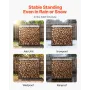 Firewood Rack with Sloped Roof, 143cm Outdoor Firewood Holder, 1/4 Cord Log Storage Shed, 299kg Max Weight Capacity, Powder-Coat