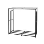 Firewood Rack with Sloped Roof, 143cm Outdoor Firewood Holder, 1/4 Cord Log Storage Shed, 299kg Max Weight Capacity, Powder-Coat