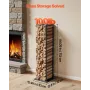 VEVOR Indendørs brændestativ, 33 × 32 × 112 cm Stableholder, Holder op til 45 kg, højt træopbevaringsstativ, pulverlakeret stål