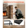 VEVOR Indoor Firewood Rack, 33 × 32 × 112 cm Log Stacker Holder, Holds up to 45kg, Tall Wood Storage Stand, Powder-Coated Steel 