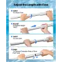 Pool Pole, 1 to 4.6 m Telescoping Swimming Pool Cleaning Poles, Professional Adjustable Telescopic Pole with 2 Extension Poles, 