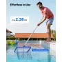 VEVOR Pool Pole, 1 to 4.6 m Telescoping Swimming Pool Cleaning Poles, Professional Adjustable Telescopic Pole with 2 Extension P