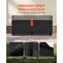Firewood Rack with Waterproof Cover, 2.57m Outdoor Firewood Holder, 1/2 Cord Storage Metal Log Holder, 299kg Max Weight Capacity