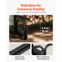 Firewood Rack with Waterproof Cover, 2.57m Outdoor Firewood Holder, 1/2 Cord Storage Metal Log Holder, 299kg Max Weight Capacity