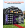 Inflatable Nightclub, 8 x 6 x 4 m Inflatable Party Tent with 1100W Blower & Sandbag, Ventilated Blow up Night Club with 2 Window