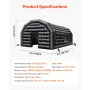 VEVOR Inflatable Nightclub, 8 x 6 x 4 m Inflatable Party Tent with 1100W Blower & Sandbag, Ventilated Blow up Night Club with 2 