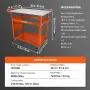 Welding Table 91.4 cm x 61 cm, 272 kg Load Capacity Steel Welding Workbench Table on Wheels, Portable Work Bench with Double-lay
