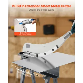 VEVOR Guillotine Shear, 500 mm Bed Width Benchtop Cutter, Manual Hand Plate Shear for Metal Sheet Processing, with Q235 Material