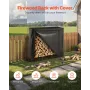 Firewood Rack with Waterproof Cover, 1.22m Outdoor Firewood Holder, 1/4 Cord Storage Metal Log Holder, 400lb Max Weight Capacity
