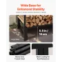 VEVOR Firewood Rack with Waterproof Cover, 1.22m Outdoor Firewood Holder, 1/4 Cord Storage Metal Log Holder, 400lb Max Weight Ca