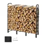 Firewood Rack with Waterproof Cover, 1.22m Outdoor Firewood Holder, 1/4 Cord Storage Metal Log Holder, 400lb Max Weight Capacity