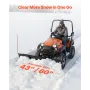 Snow Plow Blade, 109/152 cm Width Adjustable Snow Plow Kit, Easy to Detach, Universal Mount Plowing Attachment with Rubber Flaps