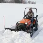 Snow Plow Blade, 109/152 cm Width Adjustable Snow Plow Kit, Easy to Detach, Universal Mount Plowing Attachment with Rubber Flaps