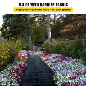 Garden Weed Barrier Fabric, 197 g/m² Heavy Duty Landscape Fabric, 120 cm x 3048 cm Weed Block Control for Garden Ground Cover, W
