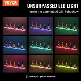 Wall Mounted LED Lighted Liquor Bottle Display Home Bar Shelf  40" 1-Step