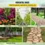 Garden Weed Barrier Fabric, 197 g/m² Heavy Duty Landscape Fabric, 120 cm x 3048 cm Weed Block Control for Garden Ground Cover, W