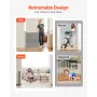 Retractable Baby Gate, 870 mm Tall, Extends up to 2800 mm Wide, Retractable Gate for Kids or Pets, Mesh Material, Easy to Instal