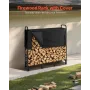 VEVOR Firewood Rack with Waterproof Cover, 1.22m Outdoor Firewood Holder, 1/4 Cord Storage Metal Log Holder, 400lb Max Weight Ca