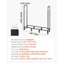VEVOR brændestativ med vandtæt dæksel, 1,22 m udendørs brændeholder, 1/4 ledningsopbevaringsholder i metal, 400 lb maks. vægt