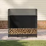 Firewood Rack with Waterproof Cover, 1.22m Outdoor Firewood Holder, 1/4 Cord Storage Metal Log Holder, 400lb Max Weight Capacity